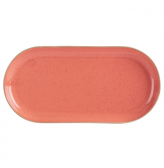 Seasons Coral Narrow Oval Plate